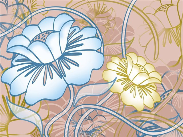 гобелен - гобелен, цветы - оригинал