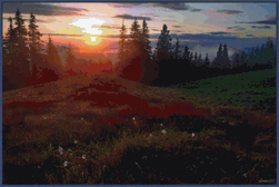 закат - природа, лето, закат, пейзаж - предпросмотр