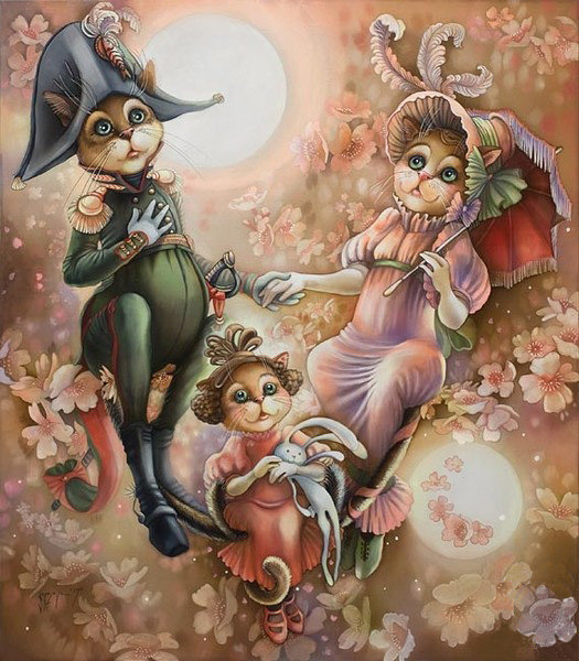 Генерал с семьей (Надежда Соколова) - соколова, кошки - оригинал