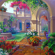 дворик в цветах