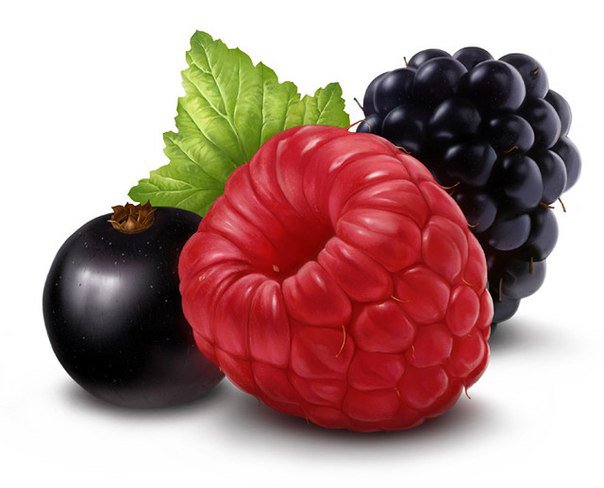 ягоды - ежевика, малина, кухня, черника - оригинал