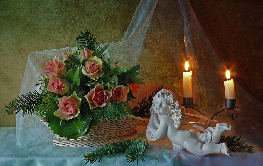 Розы в вазе - цветы - оригинал