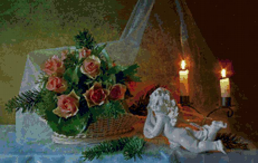 Розы в вазе - цветы - предпросмотр