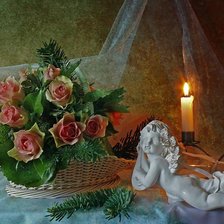 Схема вышивки «Розы в вазе»