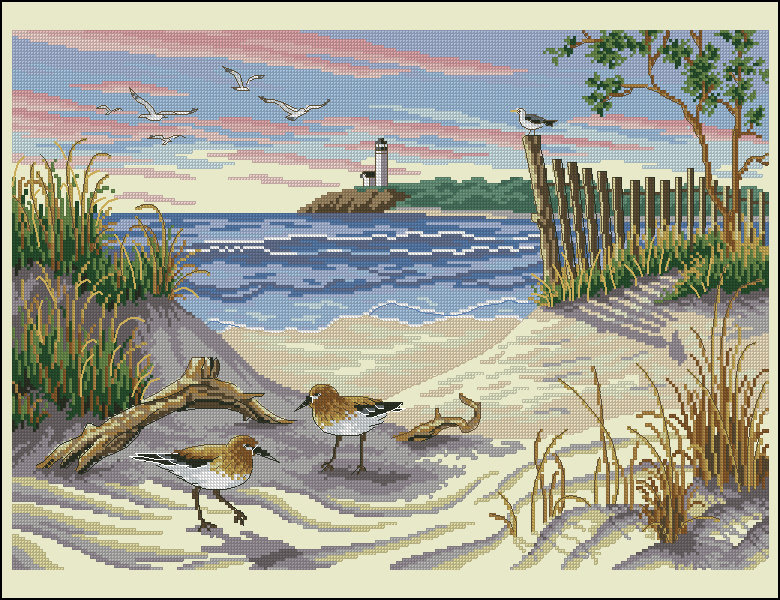 Beauty of the Beach - пляж, чайки, море - оригинал