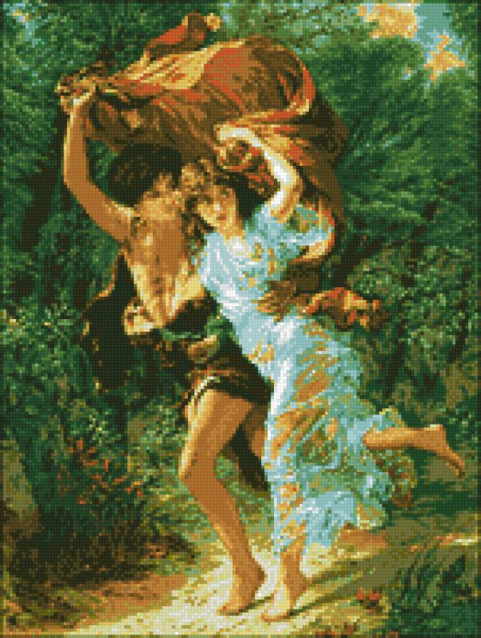 Chemarea dragostei Modificat - двое, лето, лес, гобелен, любовь - предпросмотр