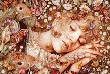 №900837 - цветы, сон, девушка - оригинал