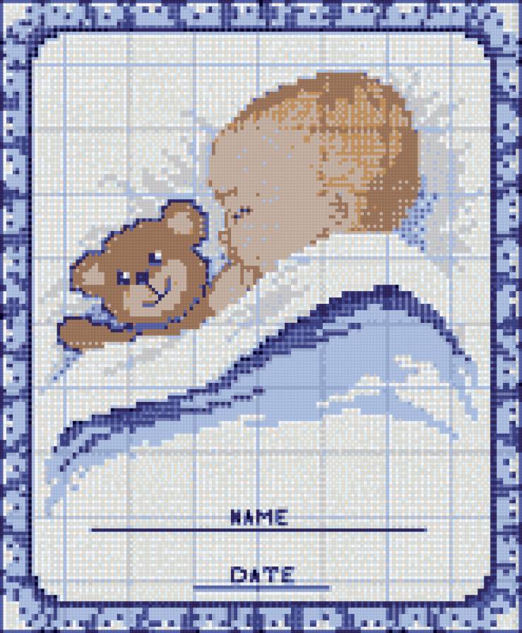 малыш с мишкой - предпросмотр