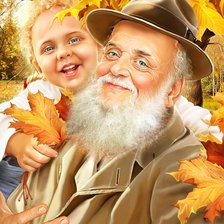 Схема вышивки «Дедушка и малыш)»