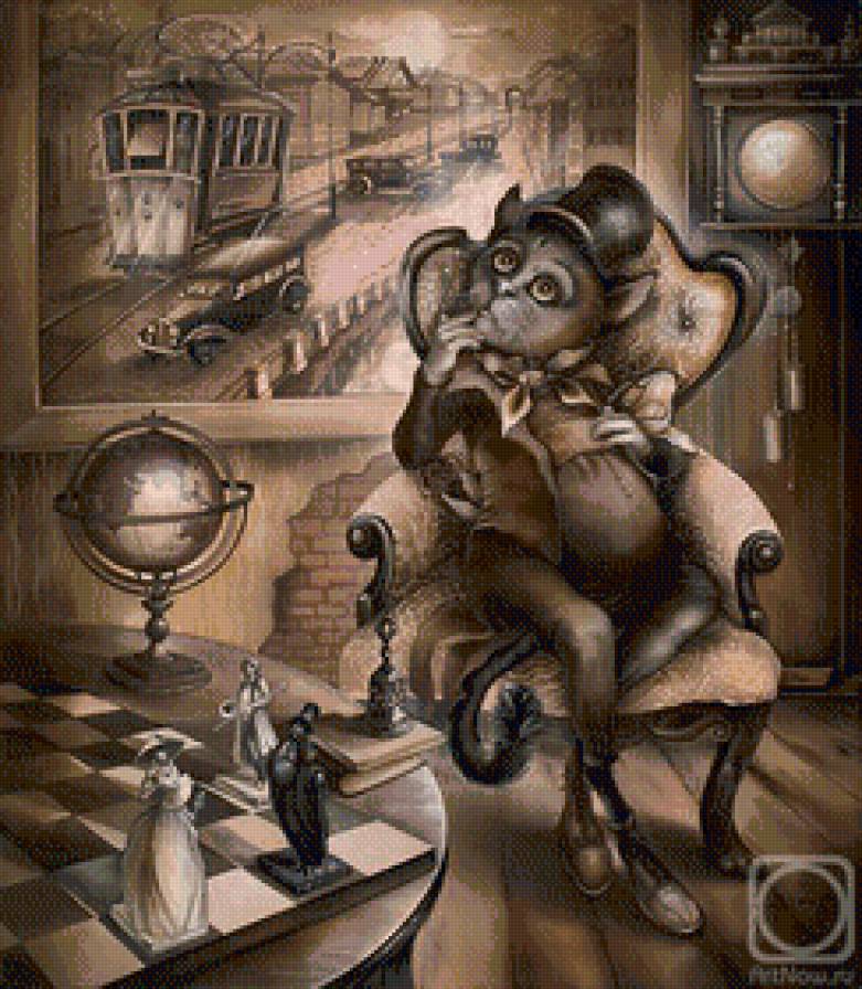 городские коты Надежды Соколовой - машины, кресло, животные, кот - предпросмотр