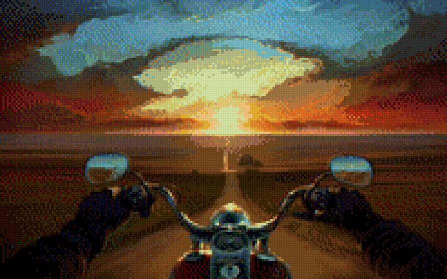 Дорога - путь, мотоцикл, дорога - предпросмотр