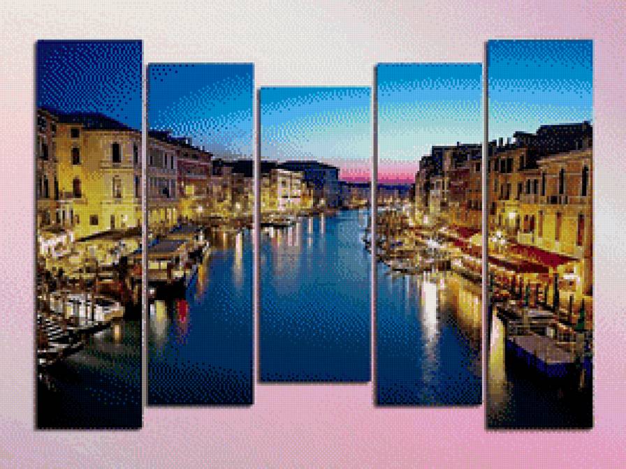 полиптих-Венеция - италия, лодки, город, полиптих, венеция, вода - предпросмотр