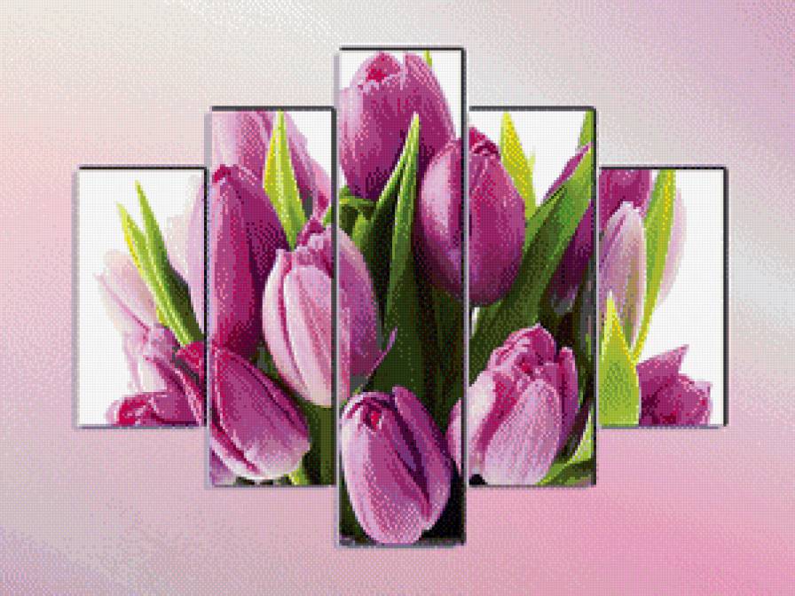 полиптих- тюльпаны - тюльпаны, полиптих, цветы - предпросмотр
