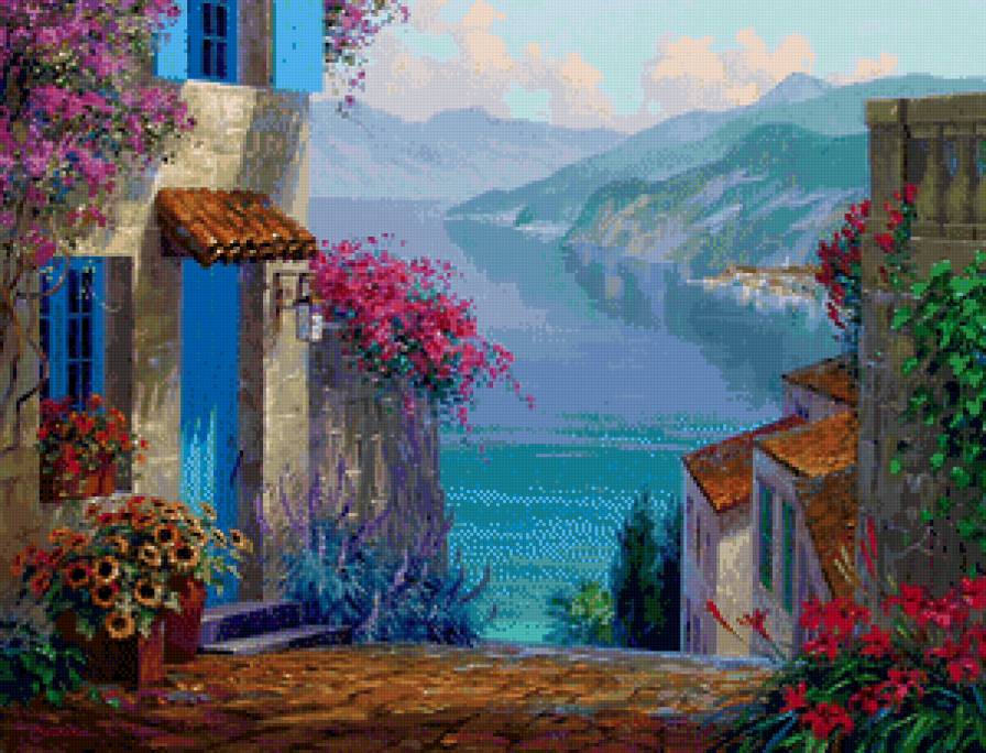 дорога к морю - горы, дорога, лето, бухта, пейзаж, юг, солнце, море - предпросмотр