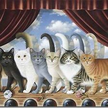 Схема вышивки «кошачее кабаре»