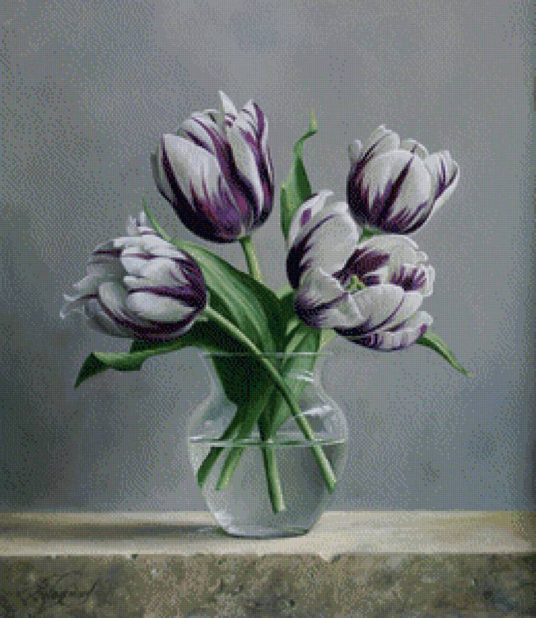 Pieter Wageman - цветы, тюльпаны - предпросмотр