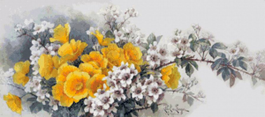 весенние ветки - весна, вишня, картина, графика, цветы, ветка - предпросмотр