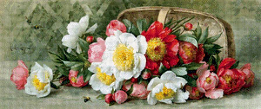 Корзина цветов - цветы, букет - предпросмотр