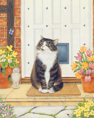 в ожидании хозяина - кот, коты - оригинал