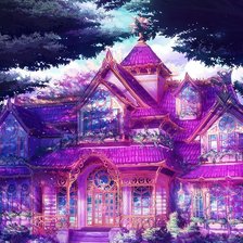 Схема вышивки «Сиреневый дом»