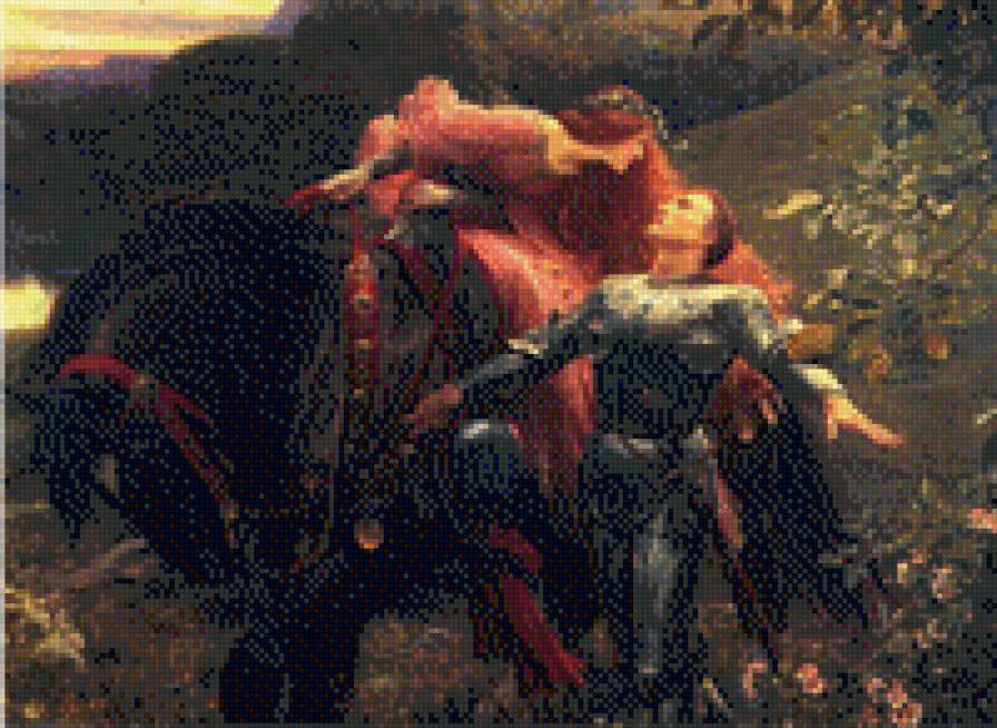 любовь - конь, принцесса, лошадь, пара, рыцарь, он, она - предпросмотр