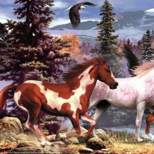 Схема вышивки «Табун (часть 1)»