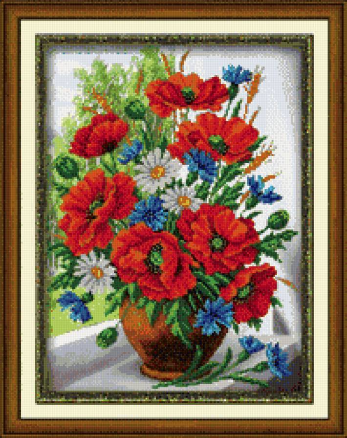 маки. васильки, ромашки - предпросмотр