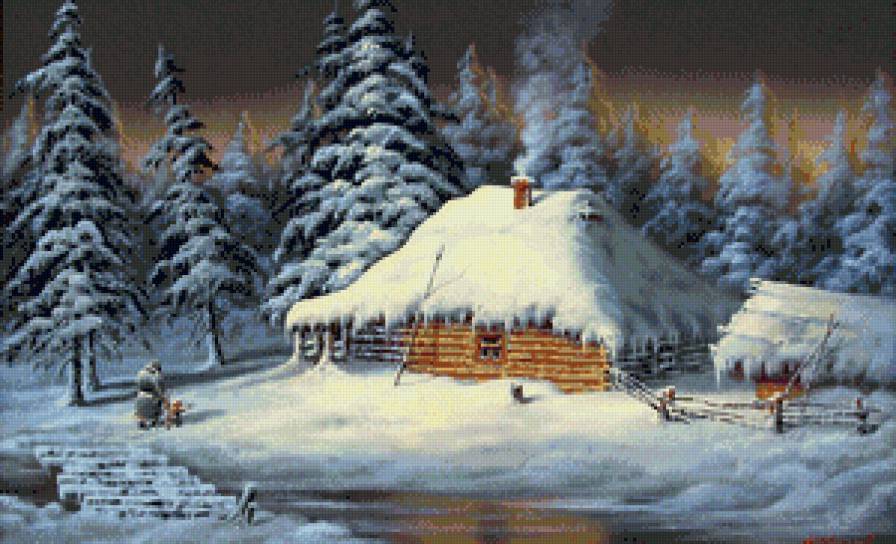 новый год идёт - вечер, праздник, детство, новый год, снег, дом, зима - предпросмотр