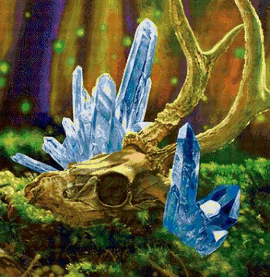 Череп - череп, олень, магия - предпросмотр