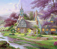 Схема вышивки «домик в лесу»