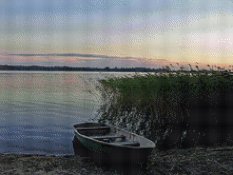 Закат на озере - пейзаж, закат, природа. озеро - предпросмотр