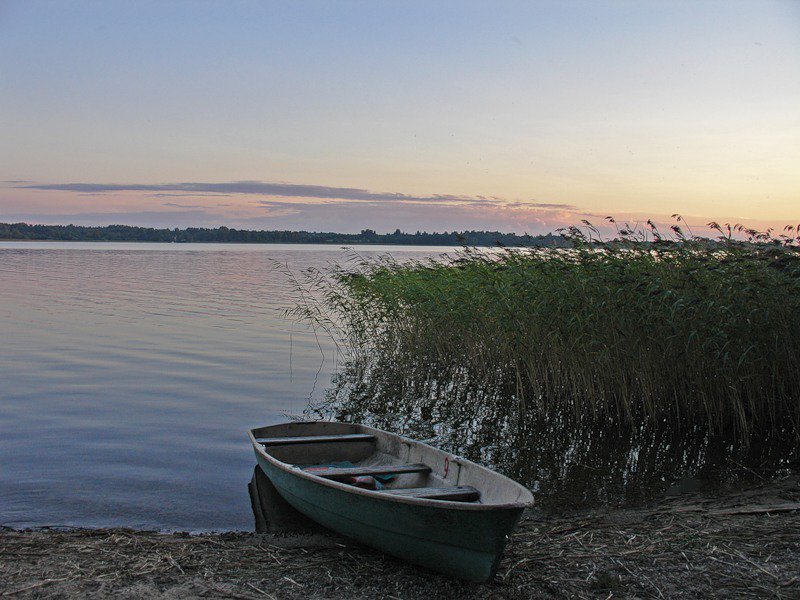 Закат на озере - закат, озеро, пейзаж, природа - оригинал