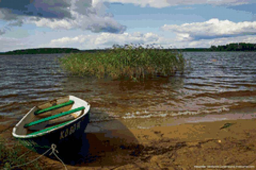 озеро Селигер - пейзаж, лодка, природа, озеро - предпросмотр