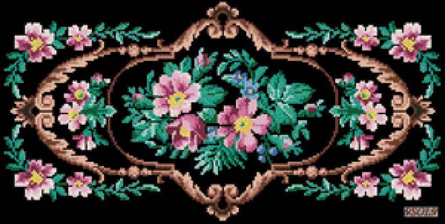 серия "салфетки" - салфетка.цветы - предпросмотр