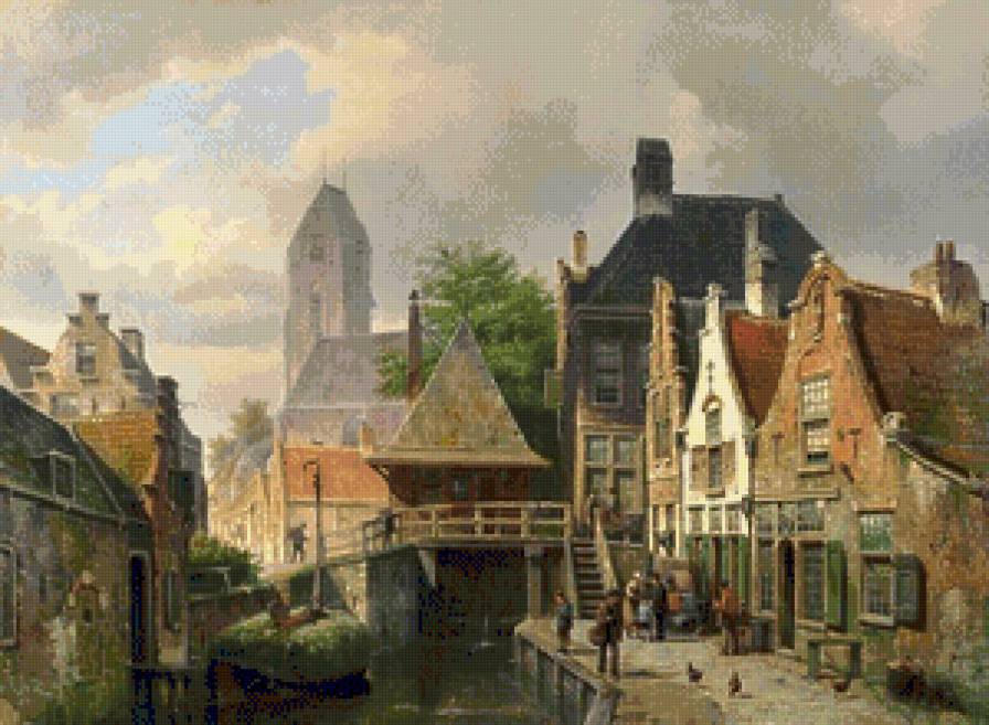 Городок - город, пейзаж - предпросмотр