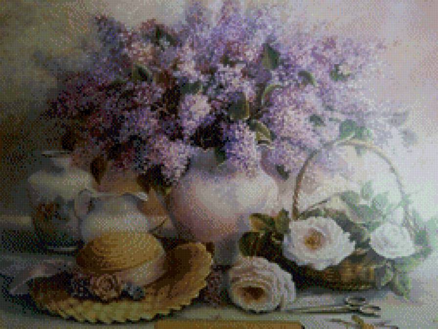 Натюрморт - Сирень - натюрморт, сирень, цветы, розы - предпросмотр