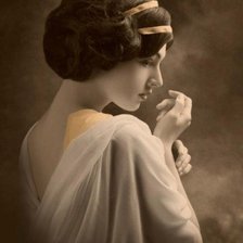 Схема вышивки «девушка ретро»