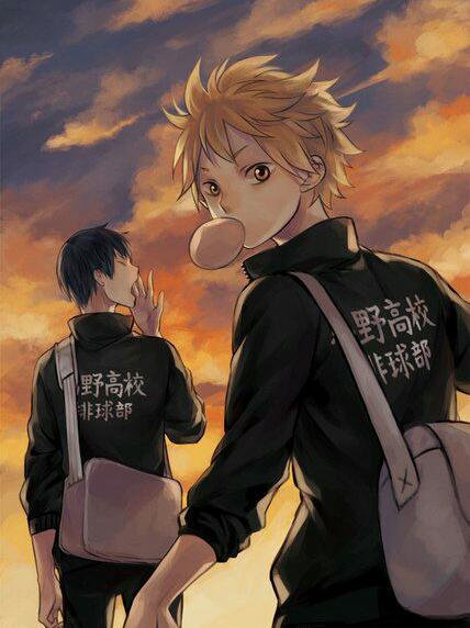 Сёё Хината и Тобио Кагэяма 005 - волейбол, тобио кагэяма, haikyuu!!, сее хината - оригинал