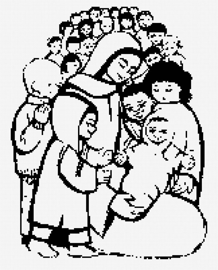 Maria Santa con niños - religioso - предпросмотр