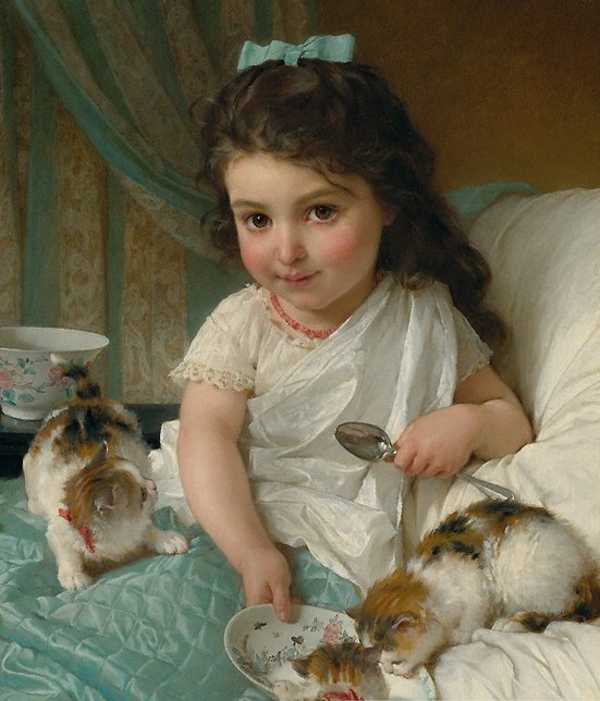 девочка с котятами - оригинал