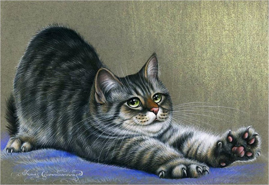 лапки царапки - полосатик, котенок, киса, кот, кошечка, кошка - оригинал