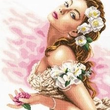 Схема вышивки «дама с камелиями 3»