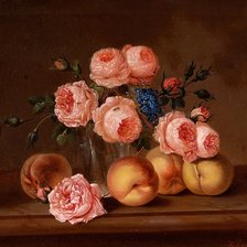 Схема вышивки «розы и персики»