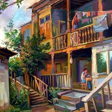 Схема вышивки «Старый дворик»