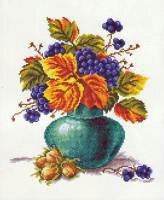 Схема вышивки «Виноград и желтые листочки»