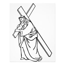Cristo con la cruz acuestas