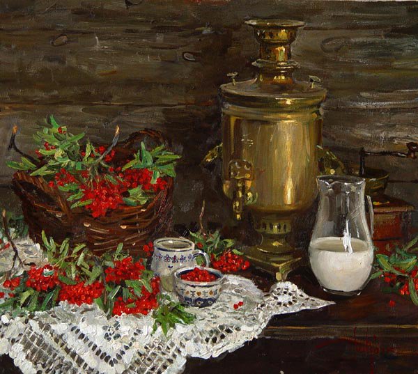 Натюрморт с калиной - русский, натюрморт, калина - оригинал