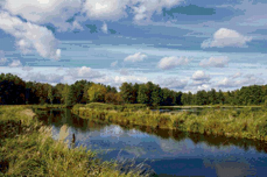 Лесная речка - пейзаж, речка, природа. лес - предпросмотр