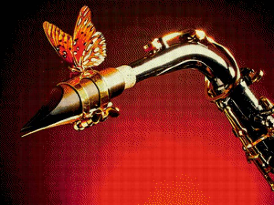блюз - бабочки, саксофон - предпросмотр
