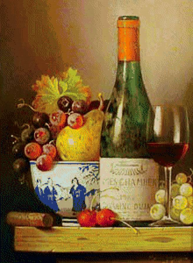 натюрморт 2 - фрукты, натюрморт, вино, кухня - предпросмотр